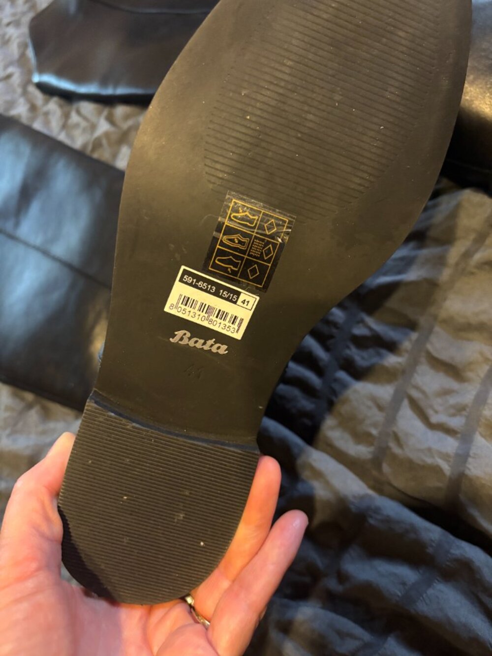 BATA Black Boots- Size Euro 41- US Women 10 or 10.5 - Picture 2 of 3